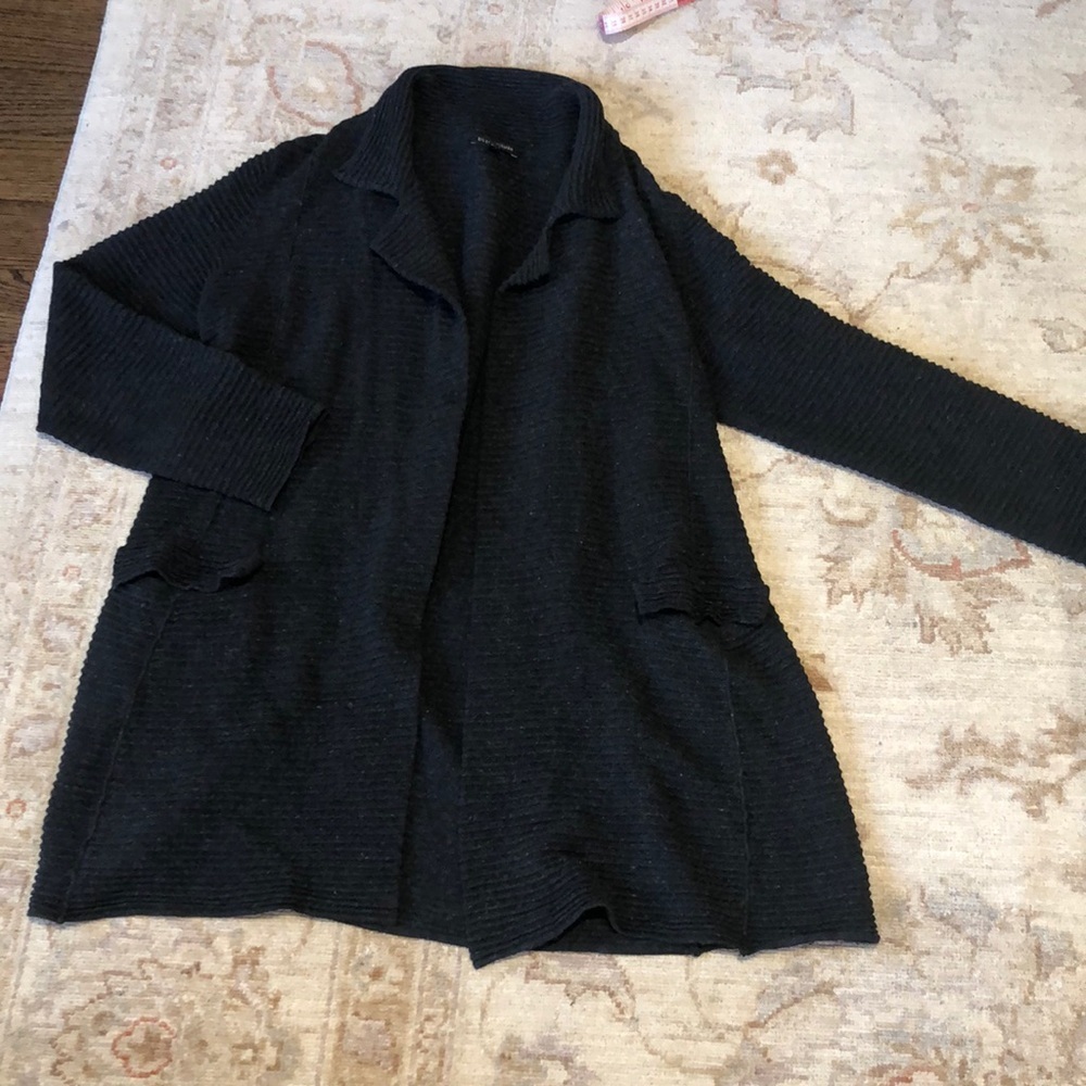 Eileen Fisher charcoal gray heavy cardigan